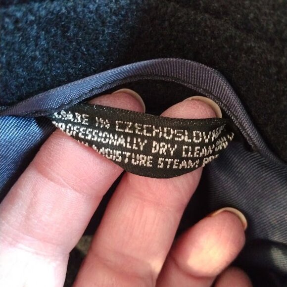 Men's Big & Tall 100% Wool Overcoat Black 2XLT/52L Czechoslovakian Heavyweight - Picture 14 of 16